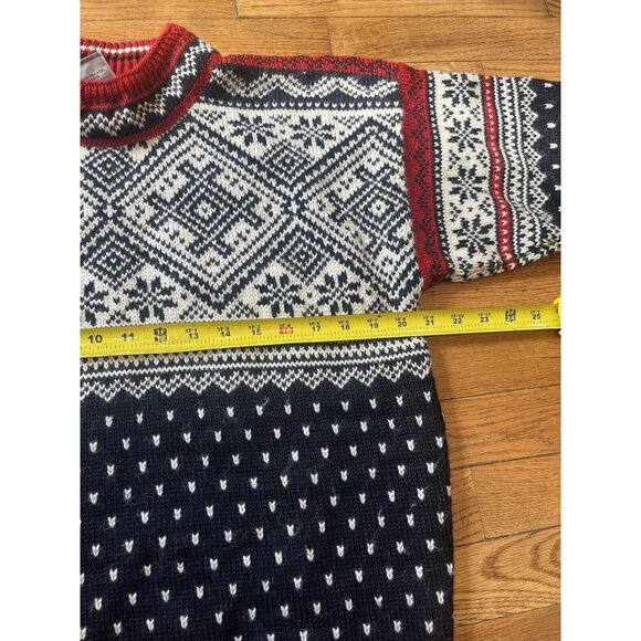 Vintage Dale of Norway Sweater Womans One Size Wool Red White Pull Over Winter - Picture 8 of 11